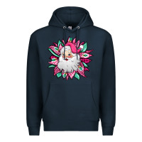 Navy pink Christmas Santa Claus sunflower Premium Hoodie - Jasminsmagicworld