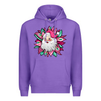 Purple pink Christmas Santa Claus sunflower Premium Hoodie - Jasminsmagicworld