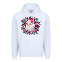 White pink Christmas Santa Claus sunflower Premium Hoodie - Jasminsmagicworld