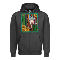 Charcoal Heather Western Christmas Cow Zipper Hoodie - RanaPortraitStore