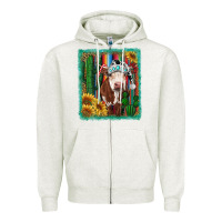 Oatmeal Heather Western Christmas Cow Zipper Hoodie - RanaPortraitStore