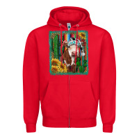 Red Western Christmas Cow Zipper Hoodie - RanaPortraitStore