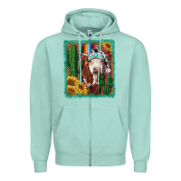 Seafoam Western Christmas Cow Zipper Hoodie - RanaPortraitStore