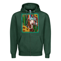 Sports Green Western Christmas Cow Zipper Hoodie - RanaPortraitStore