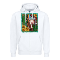 White Western Christmas Cow Zipper Hoodie - RanaPortraitStore
