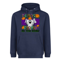 Navy I Ghost People All Year Round Heavyweight Hoodie - texasbilliewilder