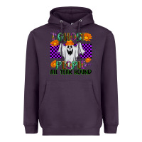 Plum I Ghost People All Year Round Heavyweight Hoodie - texasbilliewilder