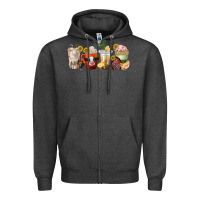 Farm Animals Coffee Cups Zipper Hoodie | Teevron