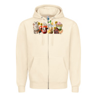 Sandshell farm animals coffee cups Zipper Hoodie - texasbilliewilder