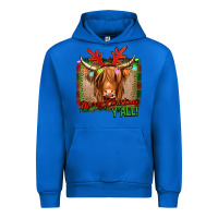 Cobalt merry christmas y'all highland cow Urban Hoodie - Jasminsmagicworld