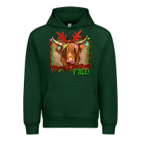 Forest Green merry christmas y'all highland cow Urban Hoodie - Jasminsmagicworld