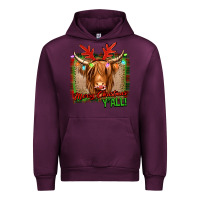 Mauve Wine merry christmas y'all highland cow Urban Hoodie - Jasminsmagicworld