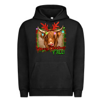 Pigment Black merry christmas y'all highland cow Urban Hoodie - Jasminsmagicworld