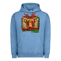 Pigment Pebble Blue merry christmas y'all highland cow Urban Hoodie - Jasminsmagicworld