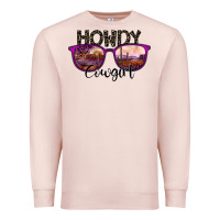 Pale Pink howdy cowgirl Premium Sweatshirt - SublimationCraftShop
