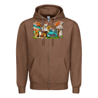 Chestnut farm truck coffee cups Zipper Hoodie - texasbilliewilder