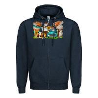 Navy farm truck coffee cups Zipper Hoodie - texasbilliewilder