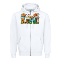 White farm truck coffee cups Zipper Hoodie - texasbilliewilder