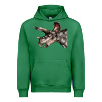 Emerald Triceratops Horridus Face Urban Hoodie - LillyAllenDesigns