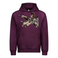 Mauve Wine Triceratops Horridus Face Urban Hoodie - LillyAllenDesigns