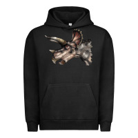 Pigment Black Triceratops Horridus Face Urban Hoodie - LillyAllenDesigns
