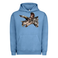 Pigment Pebble Blue Triceratops Horridus Face Urban Hoodie - LillyAllenDesigns