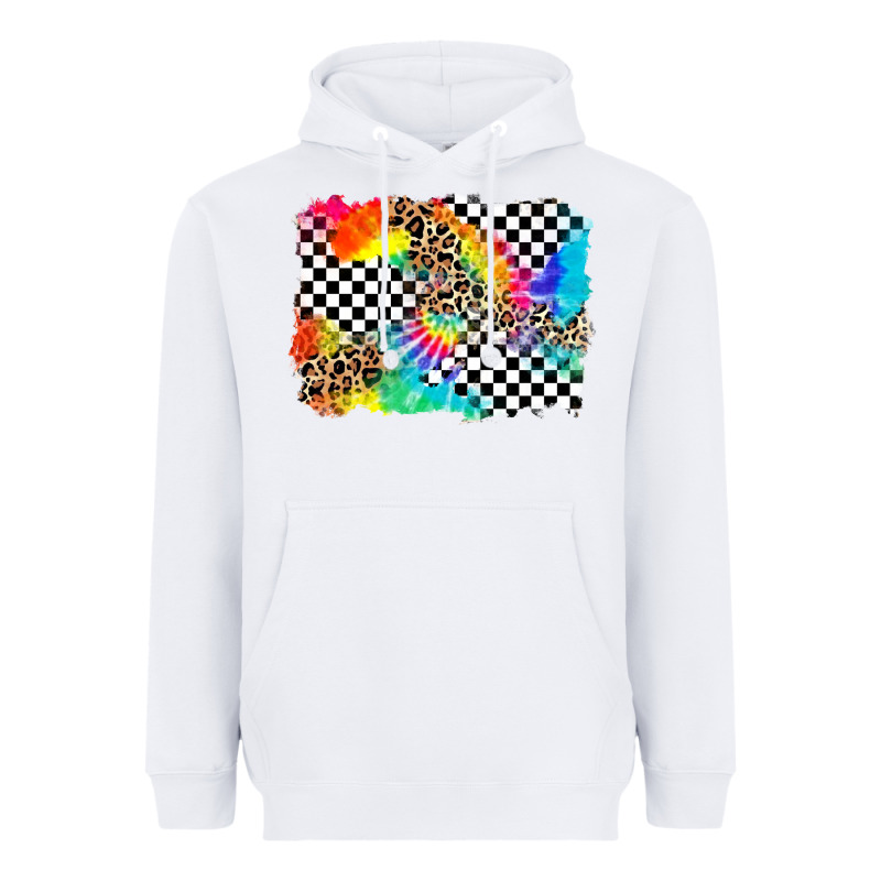 Race Leopard Tie Dye Background Heavyweight Hoodie by Zillion Design Studio | Teevron