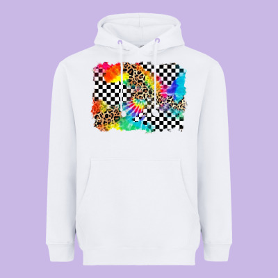 Race Leopard Tie Dye Background Heavyweight Hoodie Designed By Zillion Design Studio