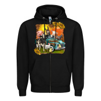 Black farm truck with farm animals Zipper Hoodie - texasbilliewilder