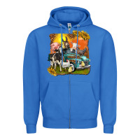 True Royal farm truck with farm animals Zipper Hoodie - texasbilliewilder
