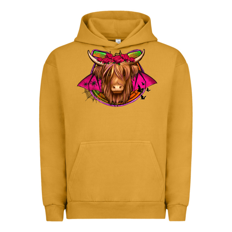 Halloween Highland Cow Horseshoe Urban Hoodie by Jasminsmagicworld | Teevron