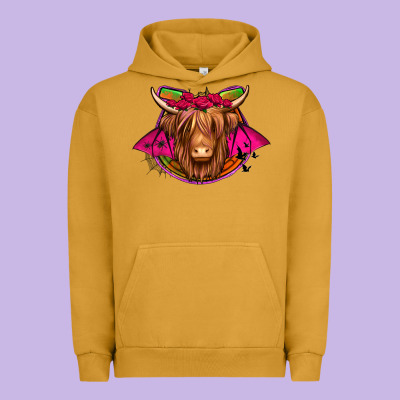 Halloween Highland Cow Horseshoe Urban Hoodie Designed By Jasminsmagicworld