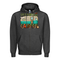 Charcoal Heather fifth wheel camper Zipper Hoodie - texasbilliewilder