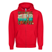 Red fifth wheel camper Zipper Hoodie - texasbilliewilder