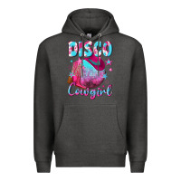 Charcoal Heather disco cowgirl Premium Hoodie - NancyCooperArtShop