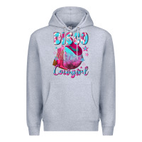 Heather Grey disco cowgirl Premium Hoodie - NancyCooperArtShop