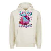 Oatmeal Heather disco cowgirl Premium Hoodie - NancyCooperArtShop