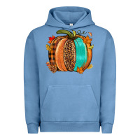 Pigment Pebble Blue Fall leopard pumpkin Urban Hoodie - NancyCooperArtShop