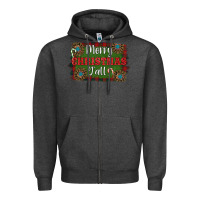 Charcoal Heather Merry Christmas Y'all Zipper Hoodie - RanaPortraitStore