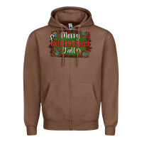 Chestnut Merry Christmas Y'all Zipper Hoodie - RanaPortraitStore