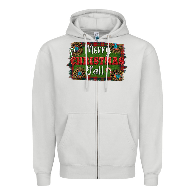 Merry Christmas Y'all Zipper Hoodie by RanaPortraitStore | Teevron
