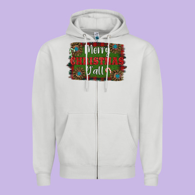 Zipper Hoodie Merry Christmas Y'all