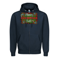 Navy Merry Christmas Y'all Zipper Hoodie - RanaPortraitStore