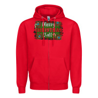 Red Merry Christmas Y'all Zipper Hoodie - RanaPortraitStore