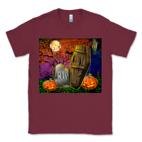 Burgundy headstone and coffin tumbler Classic Tee - BundleAndBundleShop