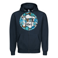 Navy Winter vibes Zipper Hoodie - RanaPortraitStore