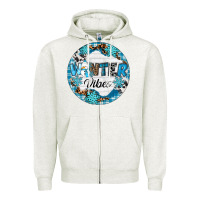Oatmeal Heather Winter vibes Zipper Hoodie - RanaPortraitStore