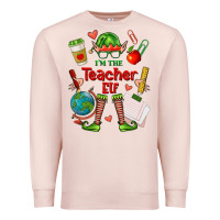 Pale Pink im the teacher elf Premium Sweatshirt - FaDigitalArtStudio
