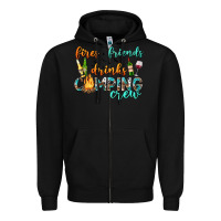 Black fires friends drinks camping crew Zipper Hoodie - texasbilliewilder