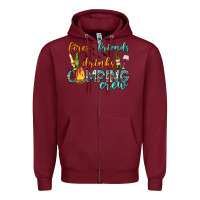 Burgundy fires friends drinks camping crew Zipper Hoodie - texasbilliewilder